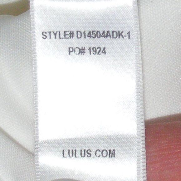 new LULUS Au Revoir Bodycon Dress, S, Asym Ruffle shoulder, Ivory - Picture 14 of 14